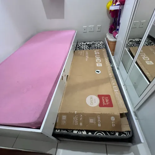 icama Solteiro Branca com Colchão da Cama Auxiliar - Ótimo Estado