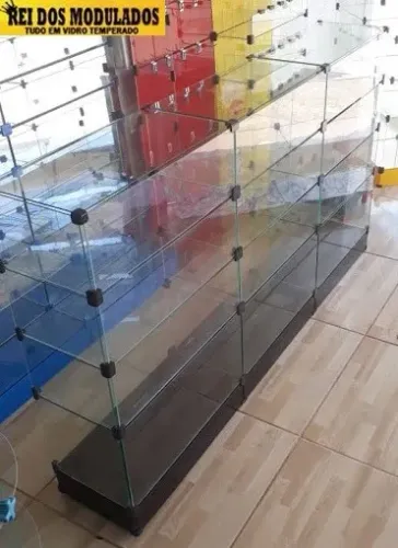Balcão de vidro modulado 1,80m NOVO 