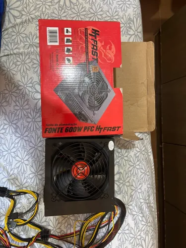 Fonte ATX 600W Ht Fast HT600WSQ 80 Plus Bronze Silenciosa PCIe SATA