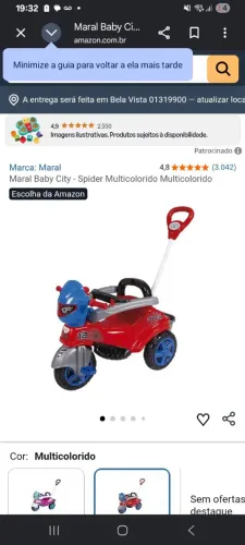 Velocípede do homem aranha / carrinho 