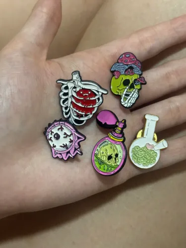 Conjunto 5 pins/broches novos 