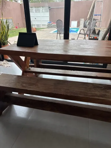 Mesa madeira maciça de 1,90