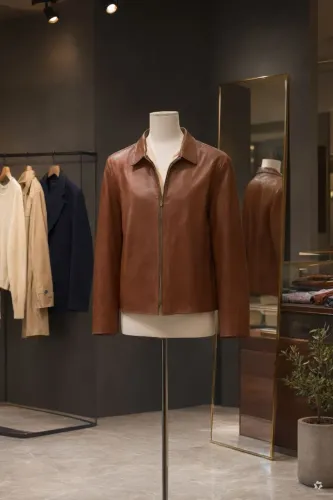 Jaqueta Marron Unixess estilo de couro tamanho G