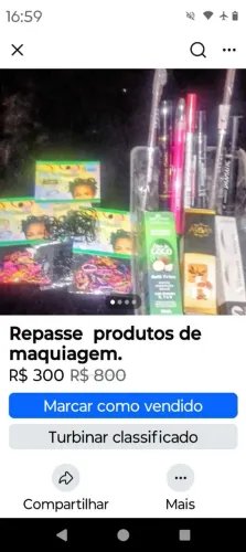 Vendas de maquiagem