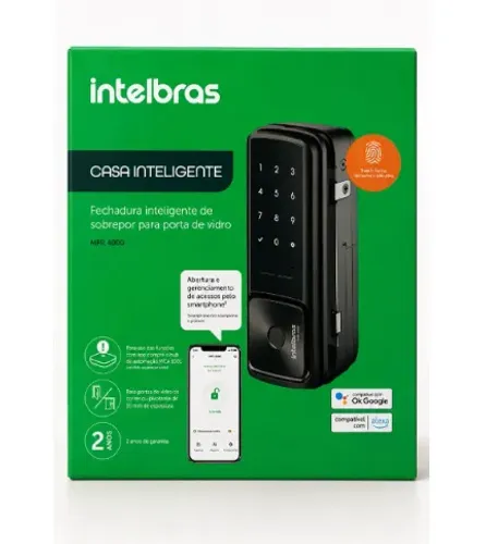 Fechadura Inteligente Intelbras MFR 4000 - Porta de Vidro