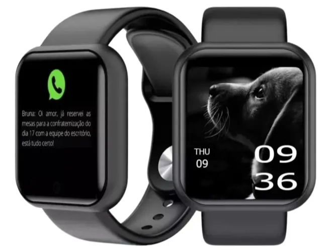 Smartwatch D20 Plus Monitor Cardíaco Notificações Preto Elaf