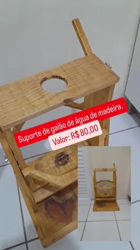 SUPORTE DE GALÃO DE ÁGUA DE MADEIRA