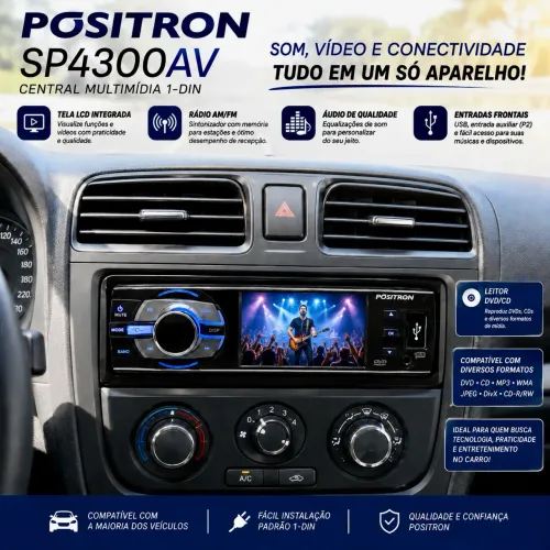 DVD Player automotivo POSITRON + FONES BRAVOXX