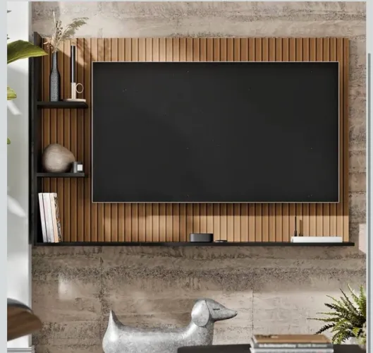 Painel para TV Ripado com Prateleiras - NOVO NA CAIXA