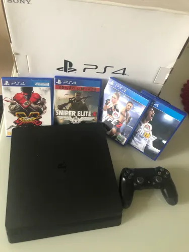 Vendo play 4 com cabo HDMI + 4 jogos e 1 console ?