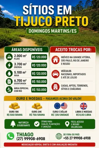 CHÁCARAS DOMINGOS MARTINS, pego veículos importados e até de leilão, Euro, dólar a R$ 7,00