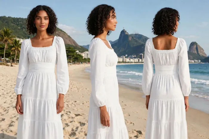 Vestido longo branco casual