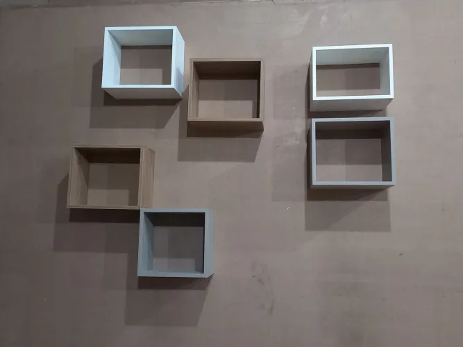 Nichos decorativos em mdf vai com buxa parafuso e suporte 35×30 prof 18,5 2=70 reais