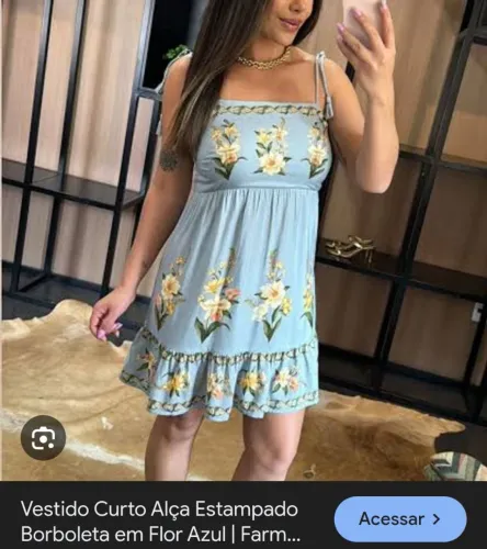 Vestido Curto Farm borboleta em flor