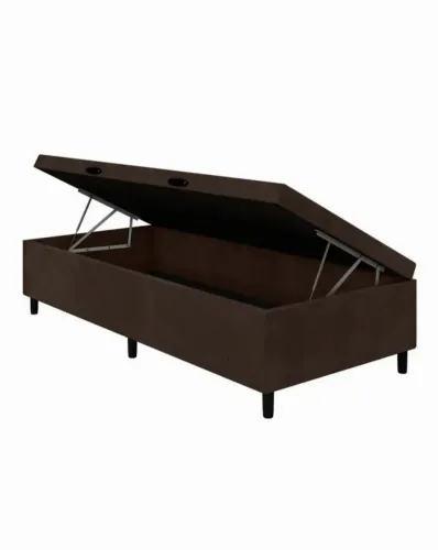 Box cama de solteiro com baú 