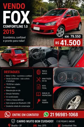 Volkswagen Fox Comfortline 1.0 Flex 8V 5P 2015