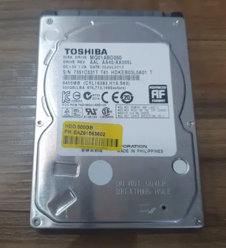 HD Notebook 500 Gb Toshiba - Saudável