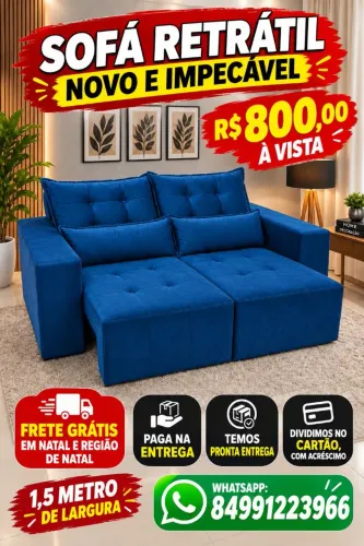Vende-se sofá retrátil novo, temos outras cores disponíveis, entrega grátis.