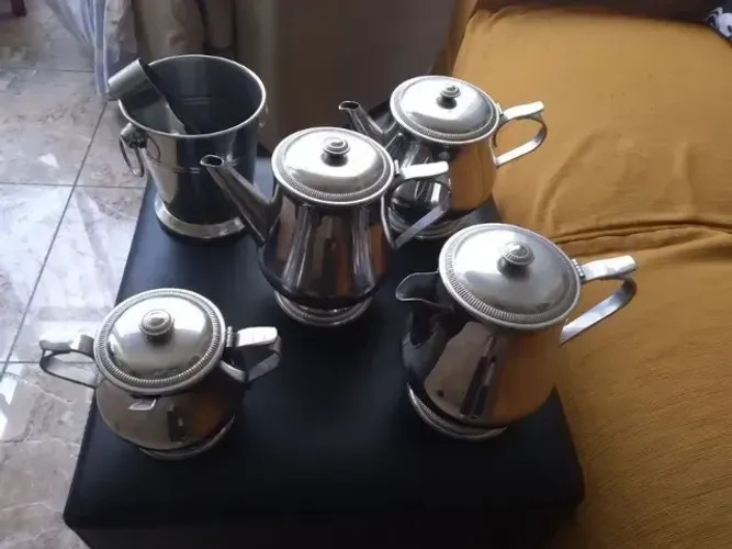 Conjunto de Inox Meridional + Bandeja + Porta Guardanapos, Excelente Estado