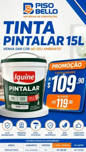 Tinta Pintalar 15L Branco Neve Promoção R$ 109,90