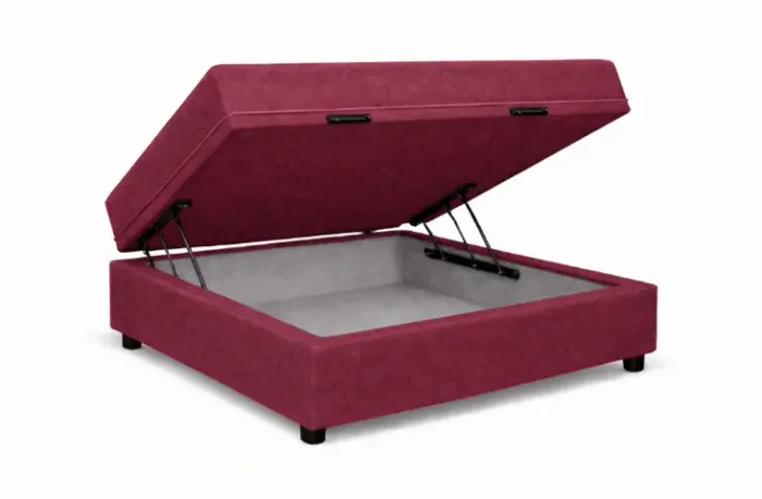 KIT COLCHÃO D33 + BOX BAÚ SUED VINHO - DIRETO DE FÁBRICA.