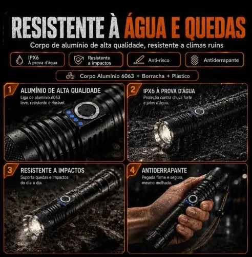Lanterna LED Super Potente, 200000 Lumens