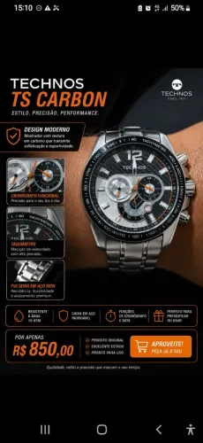 Relógio Technos TS  Carbon