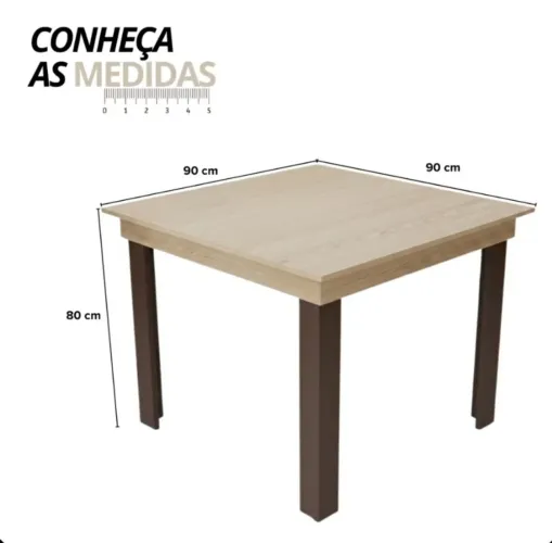 Mesa de jantar resistente quadrada