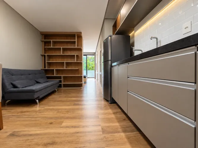 Locação - Studio garden mobiliado no bairro Cascatinha com vaga de garagem
