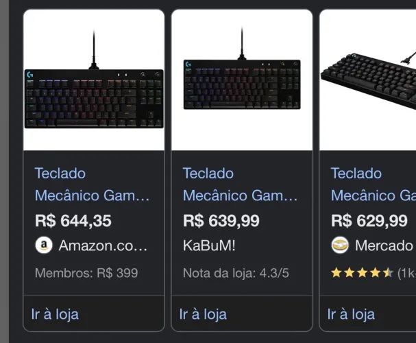 Teclado mecânico Logitech Pro - Oportunidade