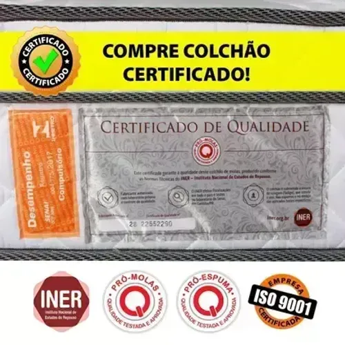 Cama Box Solteiro Colchão Molas Ensacadas Com Pillow e Box Branco 88x188x58cm BF