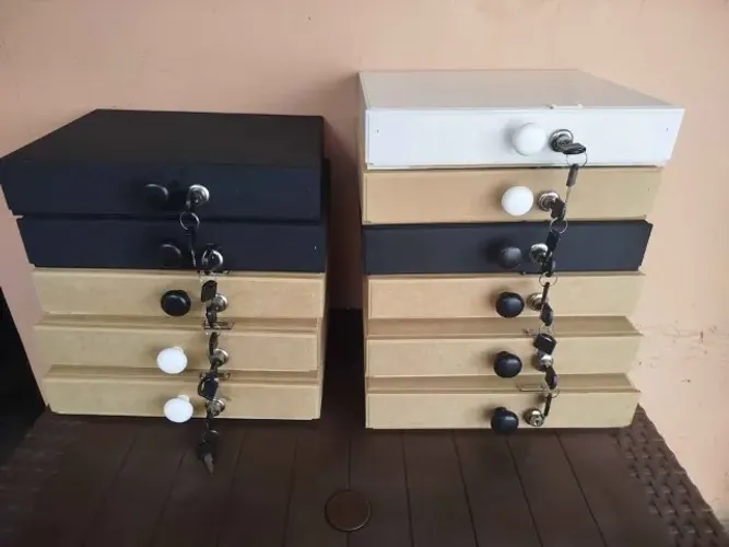Gaveta de dinheiro/porta cédula/caixa mdf com chave a pronta entrega