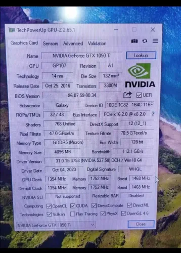 Placa de vídeo 1050 ti
