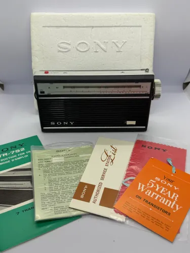 Rádio Antigo Sony TR-752 7 Transistores Na Caixa Completo Japão