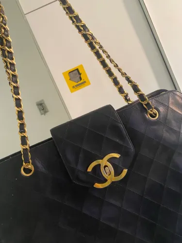CHANEL Vintage Turn-Lock Flap Tote