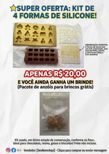 Kit 4 formas de silicone