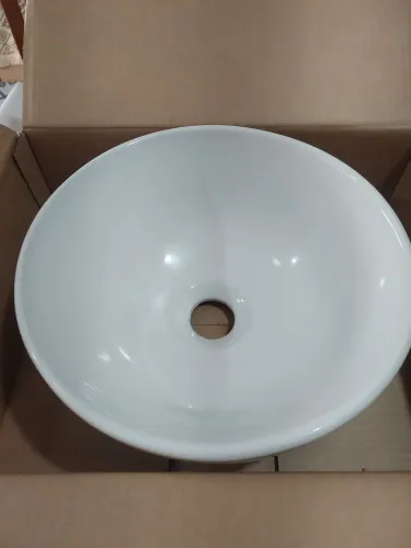 Cuba de Apoio Redonda Porcelana Branca
