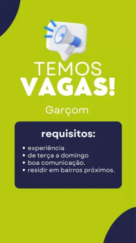 Vaga para GARÇOM