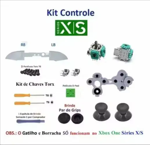 Kit peças controle Xbox One Séries X/S 1914
