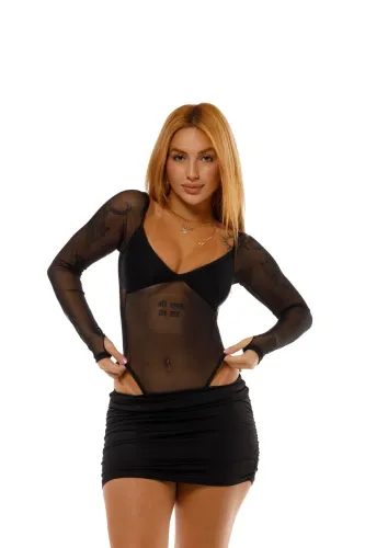 BODY TULE PRETO