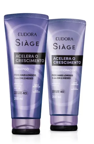 Kit Eudora Siage Acelera o Crescimento - Shampoo 250ml + Condicionador 200ml