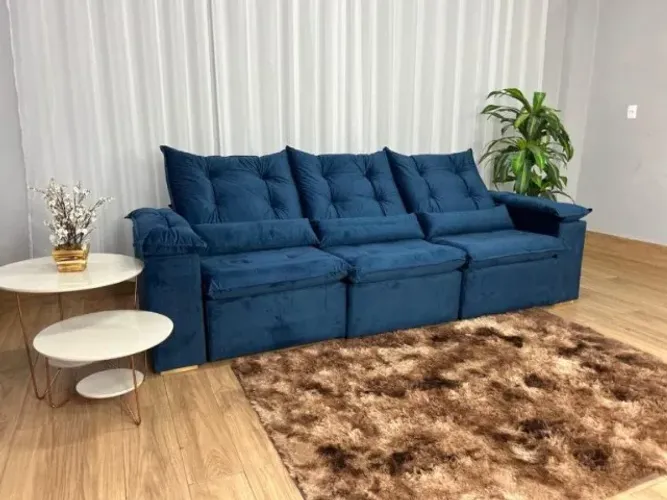 Sofá Retrátil e Reclinável Atenas 2.70m - Entrega Rápida