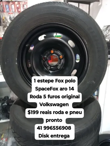 Estepe Fox aro 14 roda 5 furos original VW Volkswagen polo SpaceFox Disk entrega 