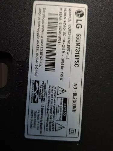 TV 65" PARA REPOSIÇÃO DE PEÇAS