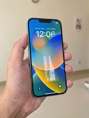 iPhone 14 Plus Azul - Troco por iPhone 11 + Volta em Dinheiro