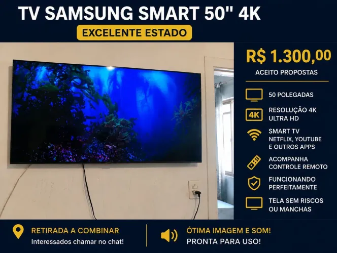 Tv Samsung 50 semi nova 