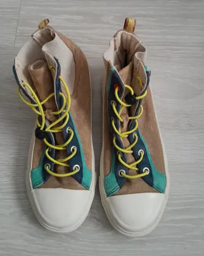 Tênis Zara 36 Cano Alto Camurça