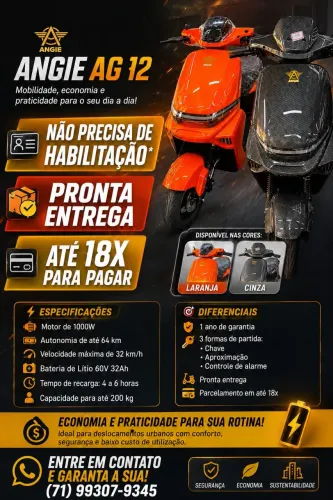 Moto Elétrica AG 12 0km - 1 ano de garantia Nota fiscal