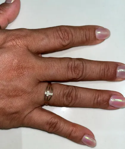 Anel de ouro 18k com crucifixo 