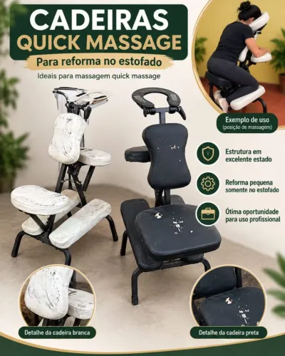 2 cadeiras de Quick massagem pra reforma (na verdade avaria minina é mais limpeza mesmo )